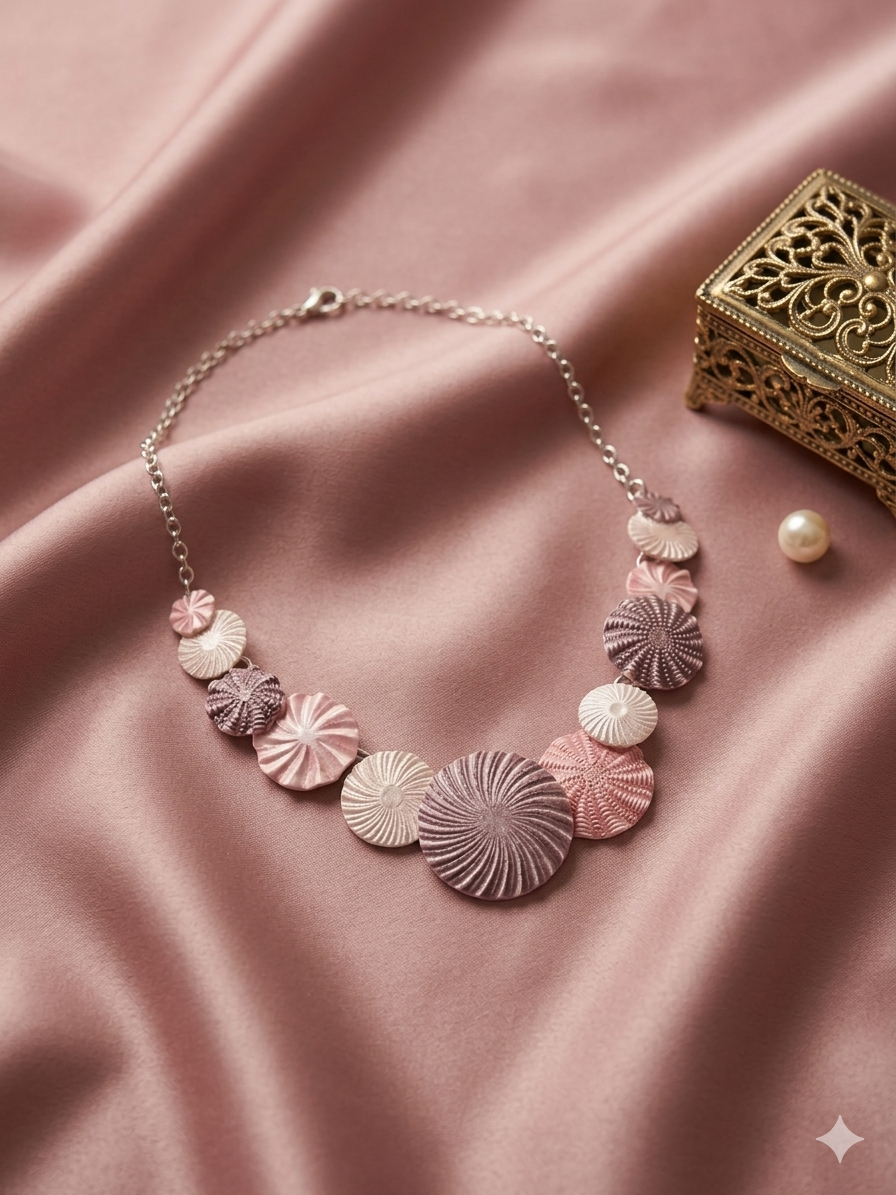 Purplish Spiral Necklace Set
