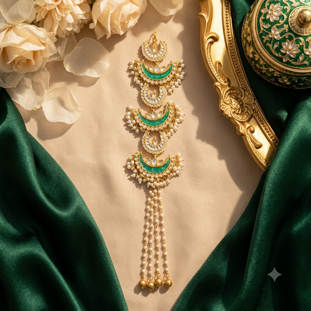 Saanvika Pearl Kundan Hair Ornament
