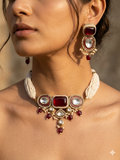 Ruby Polki Pearl Choker Set