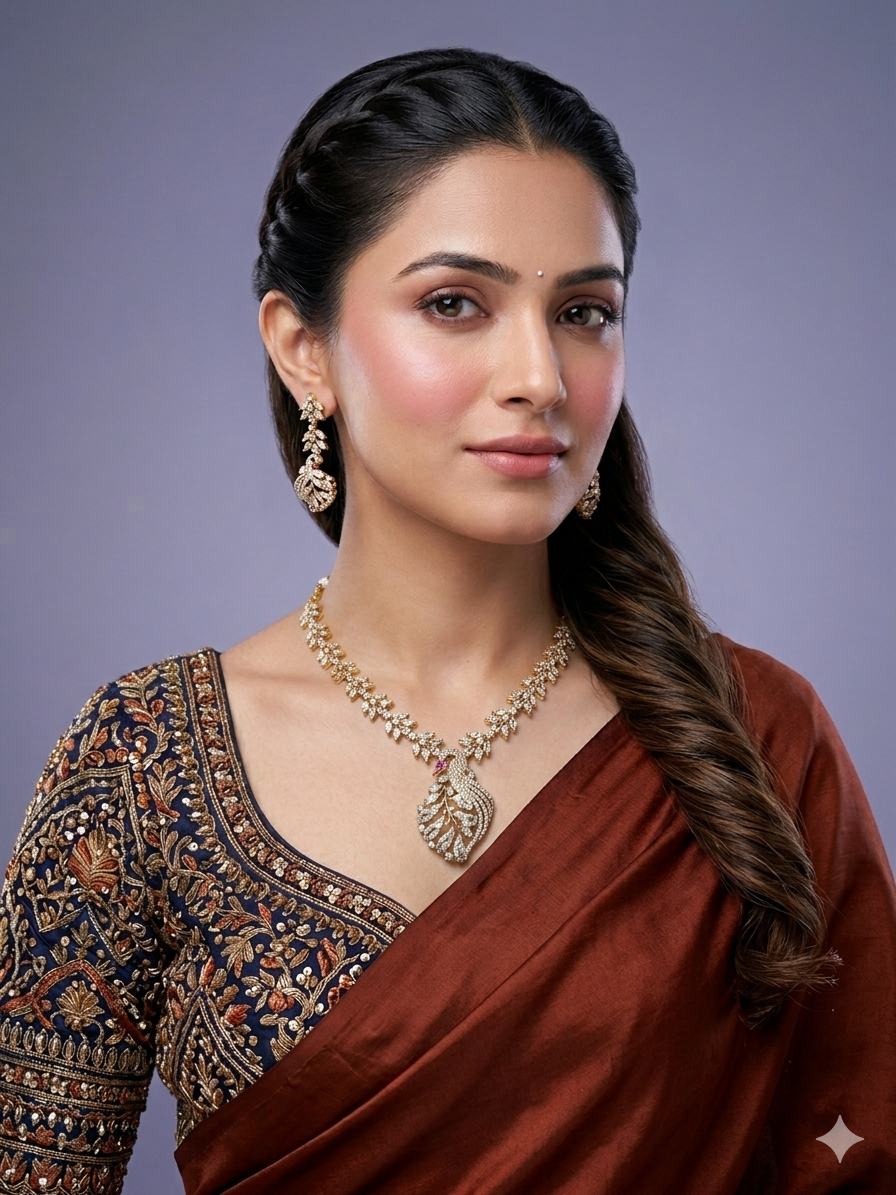 Morni Leaf Diamond Necklace Set