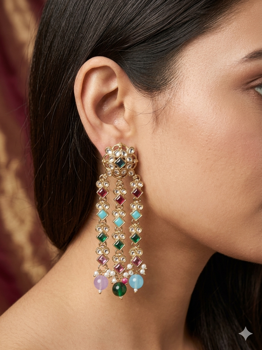 Chain Drop Statement Earrings
