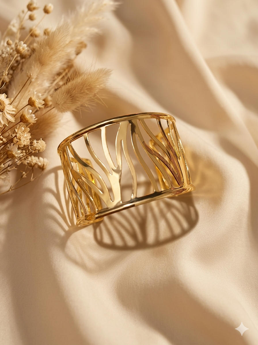 Gold Cutout Cuff Bracelet