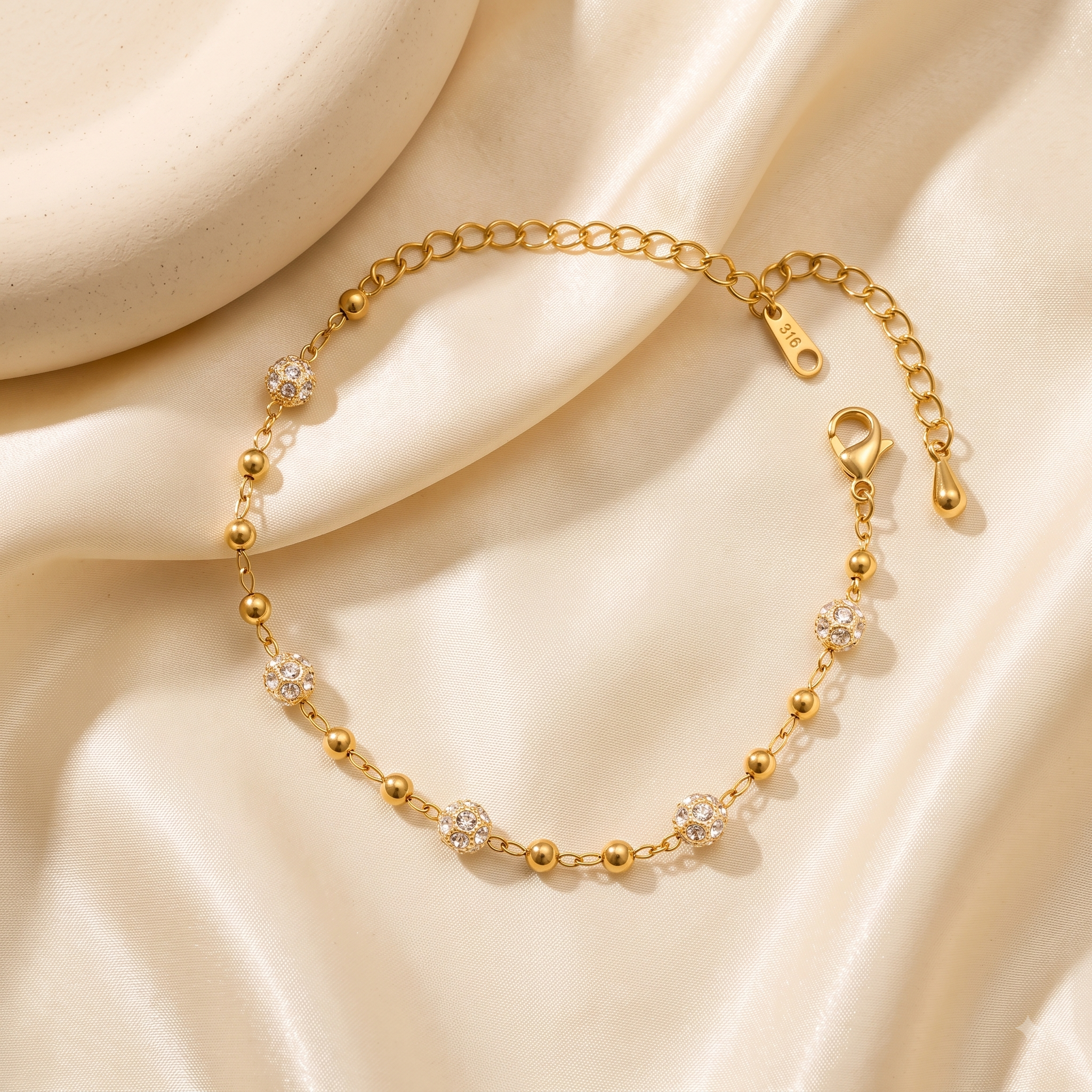 Gold-tone beaded bracelet