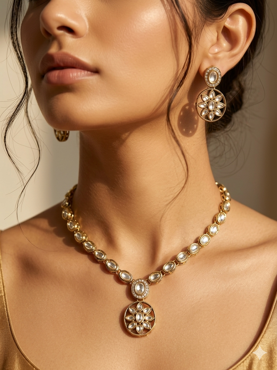Padma Polki Kundan Necklace Set