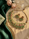 Emerald Phool Kundan Necklace Set