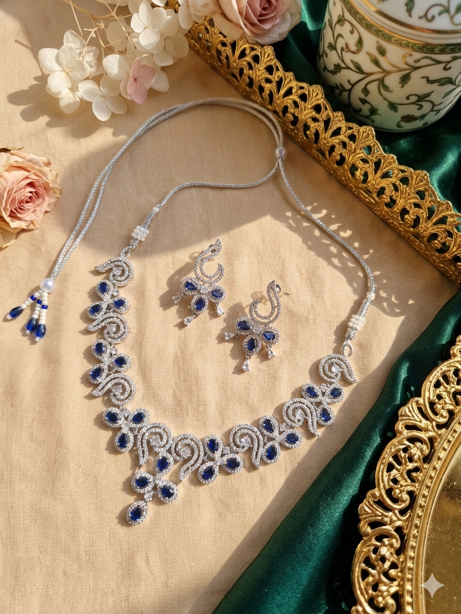 The Victoria Royal Blue Necklace Set