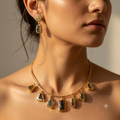 Stone Charm Choker Necklace