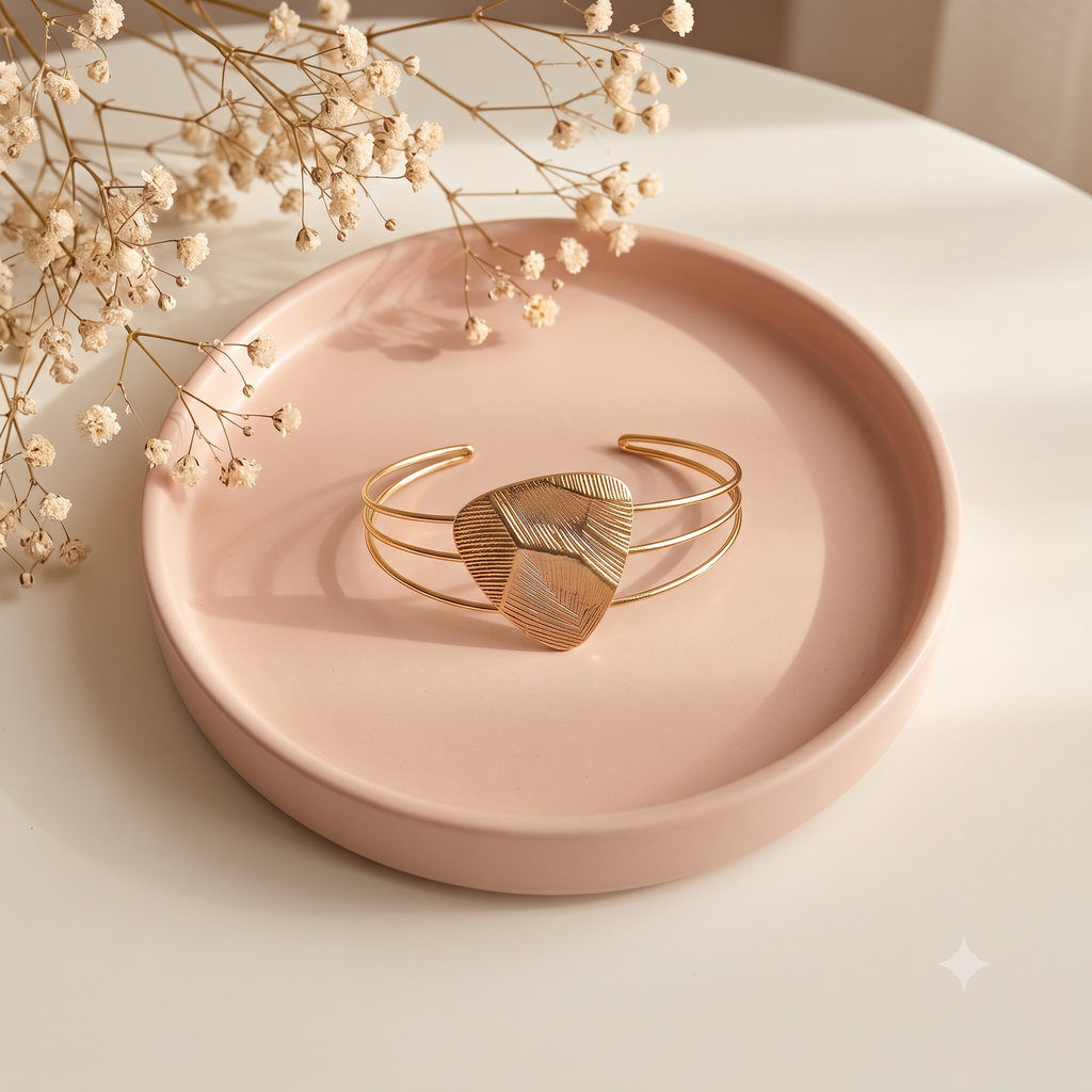 Sculpted Leaf Cuff Bracelet