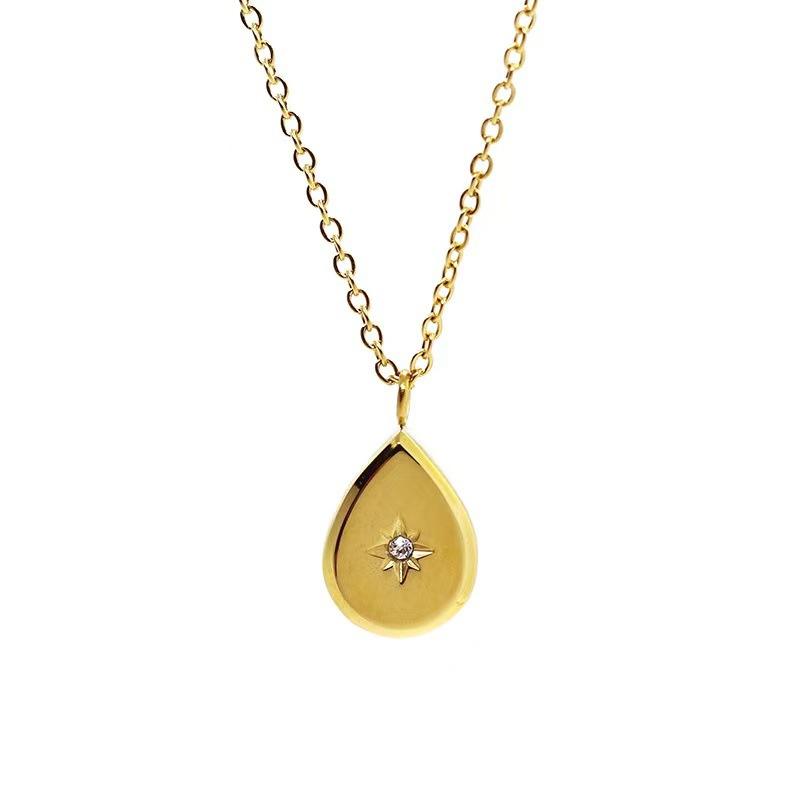 Golden Teardrop Pendant Chain