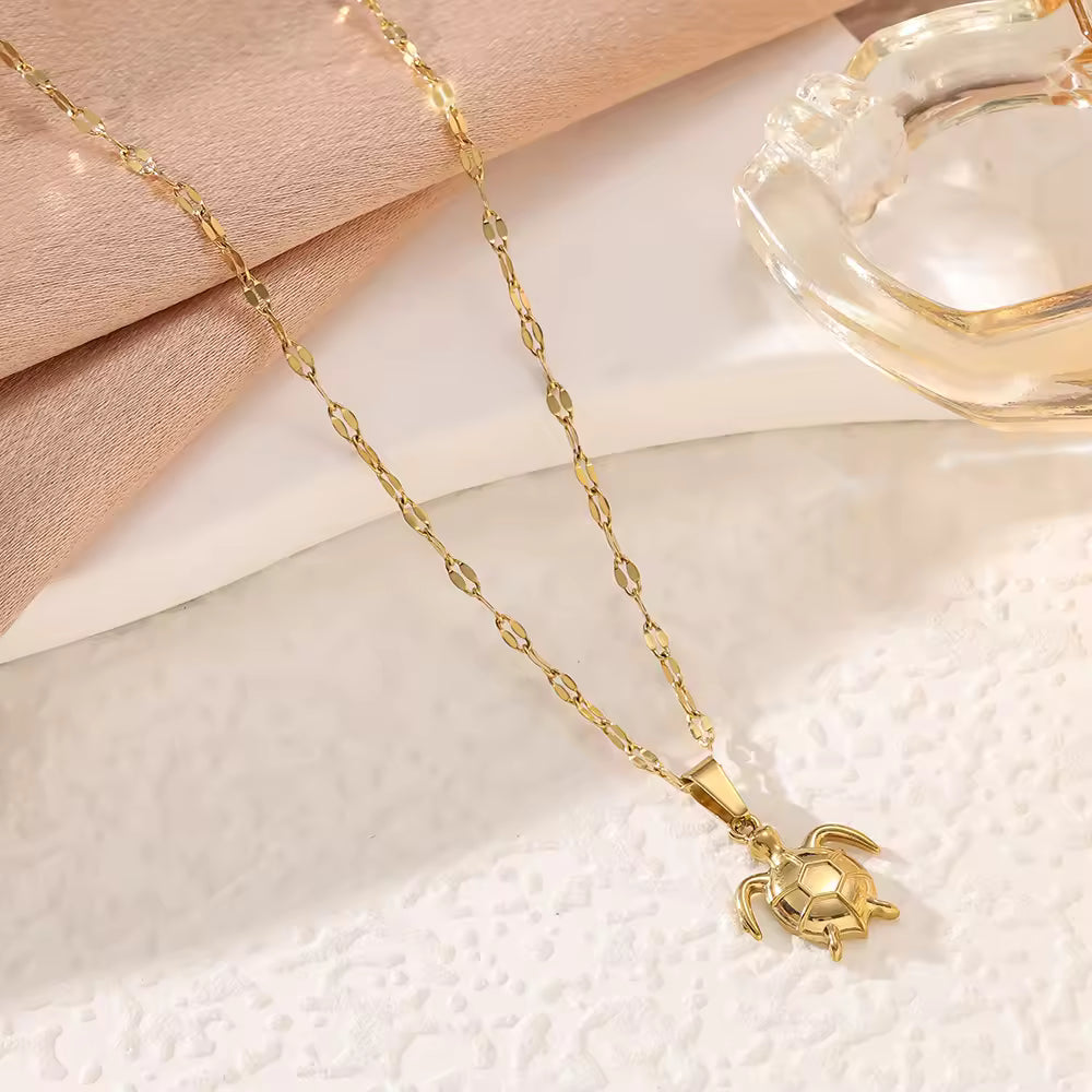 Golden Turtle Pendant Chain