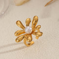 Daisy Pearl Adjustable Ring