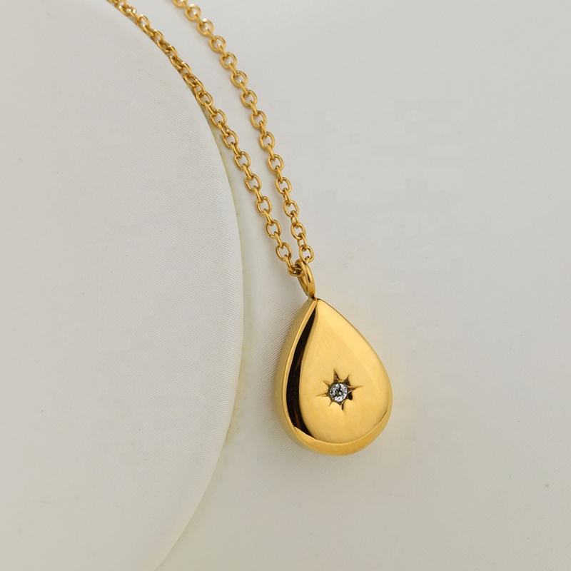 Golden Teardrop Pendant Chain