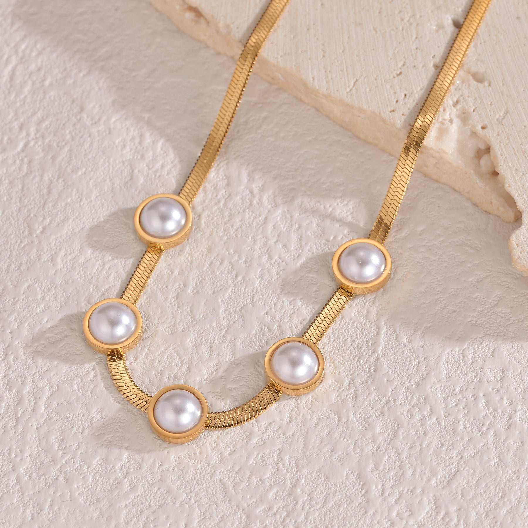 Pearl Station Chain Necklace