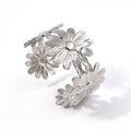 Silver Daisy Cuff Bracelet
