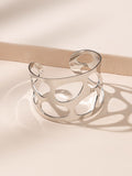 Silver Cutout Cuff Bracelet