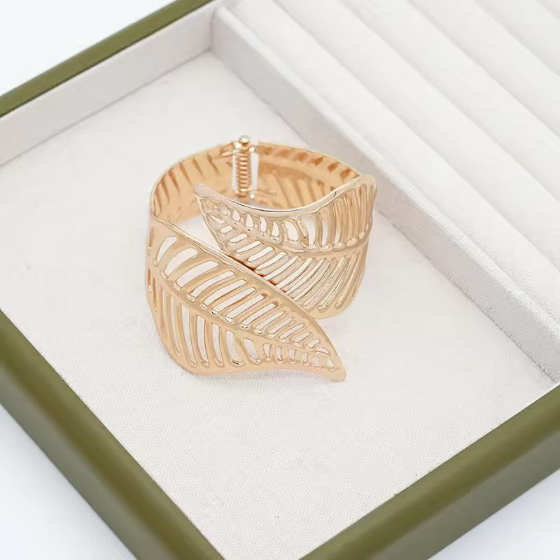 Gold Leaf Wrap Cuff Bracelet