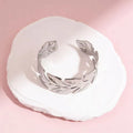 Silver Leaf Cuff Bracelet