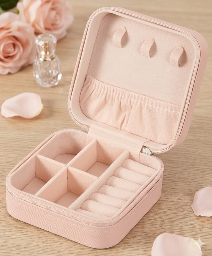 Blush Pink Mini Jewellery Travel Case